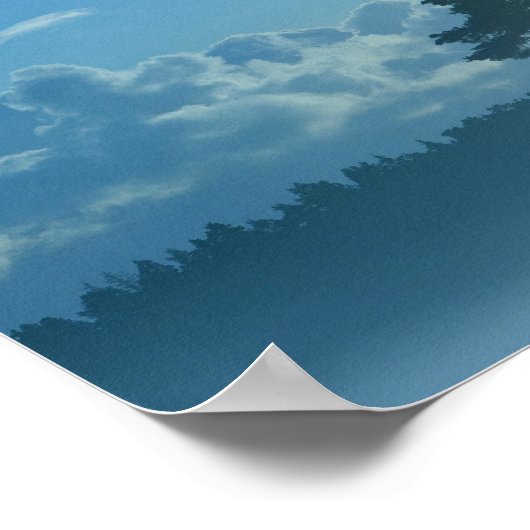 Foggy-meer in Finland Poster (Hoek)