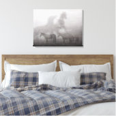 Foggy Morning Horse Canvas Afdruk (Insitu (Slaapkamer))