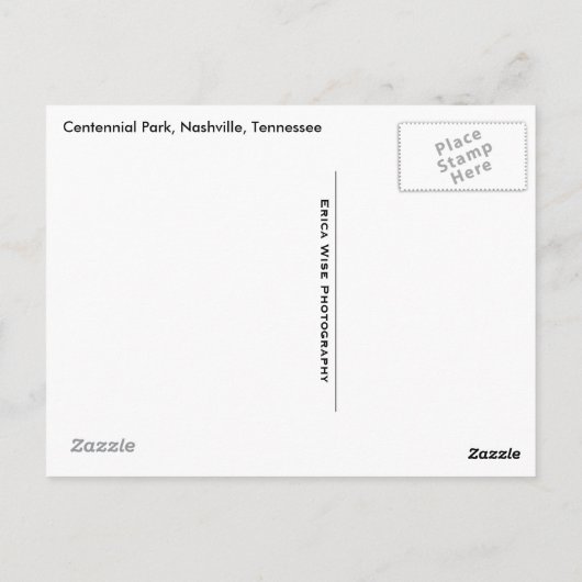 Foggy Morning in Centennial Park Briefkaart (Achterkant)