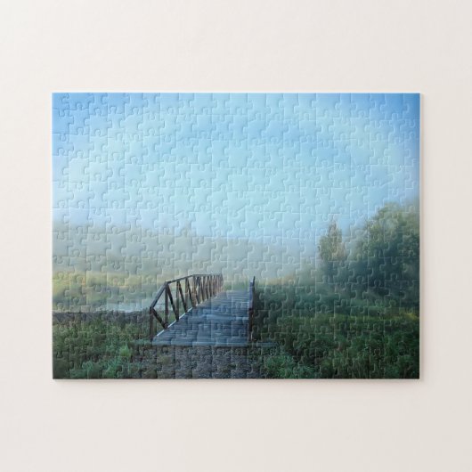 Foggy Morning Schilderachtig Grote Fotopuzzle Legpuzzel (Horizontaal)
