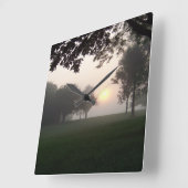 Foggy Morning Wall Clock Vierkante Klok (Hoek)