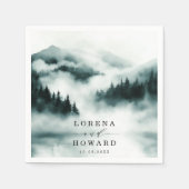 Foggy Mountain Pine Forest Outdoor Wedding Servet (Voorkant)