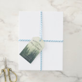 Foggy Mountain Pines Rustieke vakantie Cadeaulabel (Met Touw)