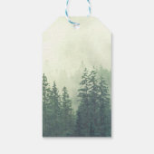 Foggy Mountain Pines Rustieke vakantie Cadeaulabel (Achterkant)