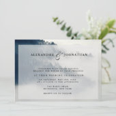 Foggy Mountain Range Wedding Invitation Kaart (Staand voorkant)