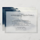 Foggy Mountain Range Wedding Invitation Kaart (Voorkant / Achterkant)