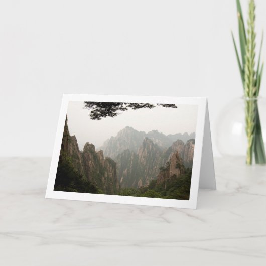 Foggy Mountain Scenery Folded Blank Wenskaart Kaart (Voorkant)
