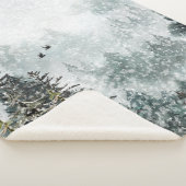 Foggy Mountain Snowy Winter Woodland Ravens Sherpa Deken (3/4)