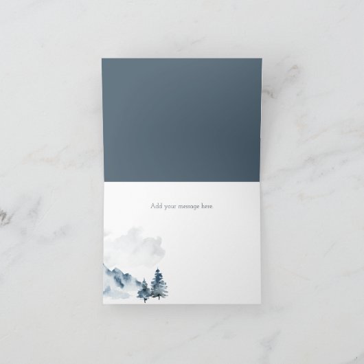 Foggy Mountain Waterverf Wedding Bedankt (Binnen)