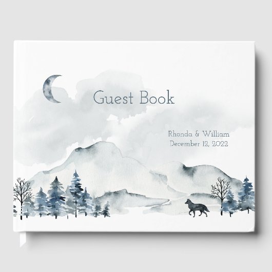 Foggy Mountain Waterverf Wedding Gastenboek (Voorkant)