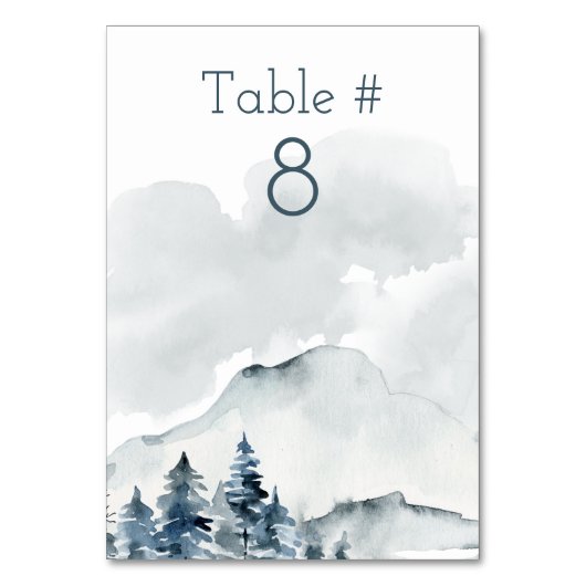 Foggy Mountain Waterverf Wedding Kaart (Voorkant)