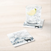 Foggy Mountain Waterverf Wedding Kartonnen Onderzetters (Insitu)