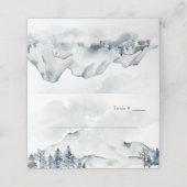 Foggy Mountain Waterverf Wedding Plaatskaartje (Buitenkant ongevouwen)