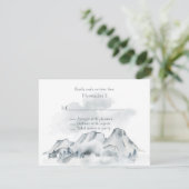 Foggy Mountain Waterverf Wedding RSVP Kaart (Staand voorkant)