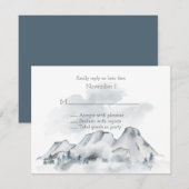 Foggy Mountain Waterverf Wedding RSVP Kaart (Voorkant / Achterkant)