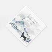 Foggy Mountain Waterverf Wedding Servet (Hoek)