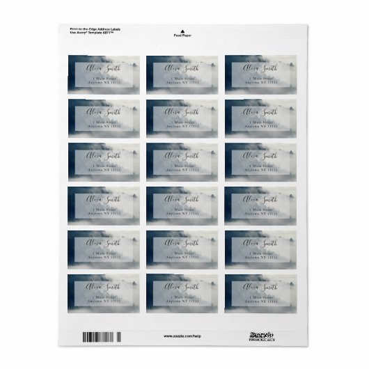 Foggy Mountains Modern Return Address Label (Full Sheet)