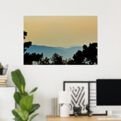 Foggy Mountains Surreal Lemon Sunrise Poster (Thuiskantoor)