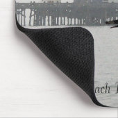 Foggy Newport Pier & Seagull Waterverf Mousepad Muismat (Hoek)