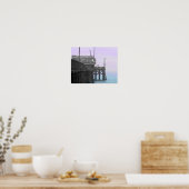 Foggy Newport Pier Tinted Poster (Keuken)
