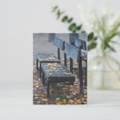 Foggy-ochtendparkbank, Duitsland Briefkaart (Staand voorkant)