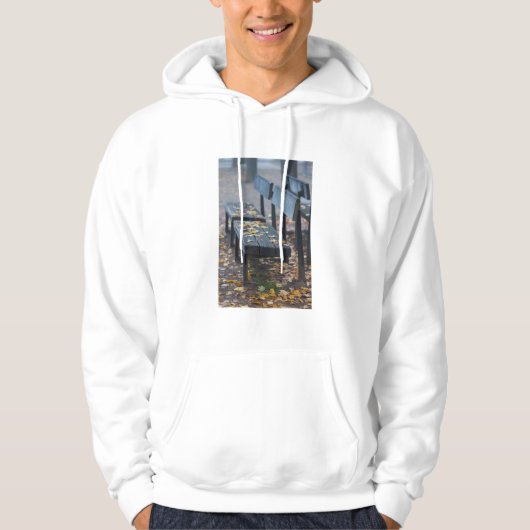 Foggy-ochtendparkbank, Duitsland Hoodie (Voorkant)