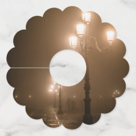 Foggy Piazza San Marco, Venetië Wijnglaslabel