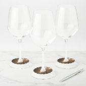 Foggy Piazza San Marco, Venetië Wijnglaslabel (Set)