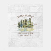  Foggy Pine Forest Lake House Cabin Lodge Fleece Deken (Voorkant)