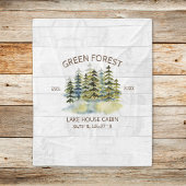  Foggy Pine Forest Lake House Cabin Lodge Fleece Deken