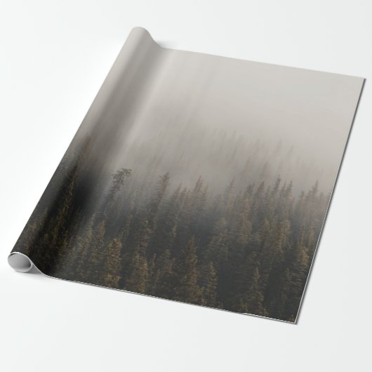 FOGGY PINE TREES CADEAUPAPIER (Uitgerold)