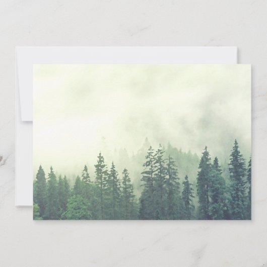 Foggy Pines Rustieke Waterverf Vrolijk Kerstfeest Feestdagenkaart (Achterkant)