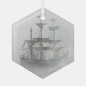 Foggy Pirate Ship Sailor Ocean Zee Glas Ornament (Voorkant)