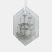 Foggy Pirate Ship Sailor Ocean Zee Glas Ornament (Voorkant links)