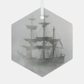 Foggy Pirate Ship Sailor Ocean Zee Glas Ornament (Achterkant)