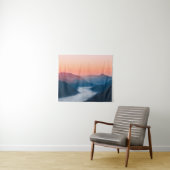 Foggy River Soča in zonsopgang Wandkleed (In Situ (horizontaal))