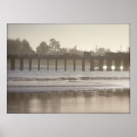 Foggy Santa Cruz wharf Poster (Voorkant)