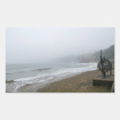 Foggy Scarborough Beach Rechthoekige Sticker (Voorkant)