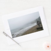 Foggy Scarborough Beach Rechthoekige Sticker (Envelop)