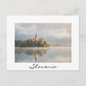 Foggy Slovenië sunrise white briefkaart (Voorkant)