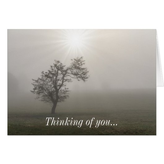 Foggy Starburst Tree Landscape Thinking of U Kaart (Voorkant Horizontaal)