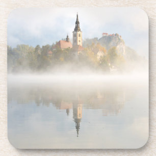 Foggy sunrise bij Lake Bled Bier Onderzetter