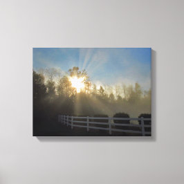 Foggy Sunrise Canvas Afdruk