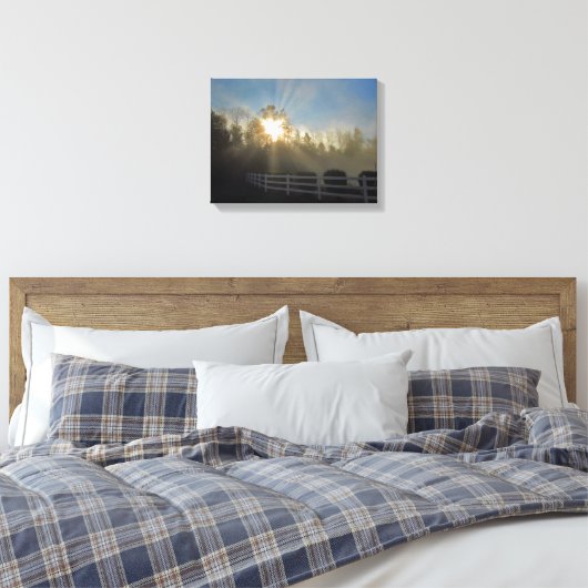 Foggy Sunrise Canvas Afdruk (Insitu (Slaapkamer))