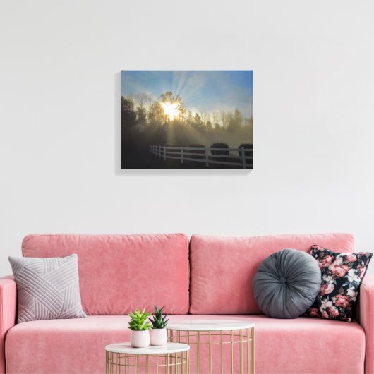 Foggy Sunrise Canvas Afdruk (Insitu (Woonkamer))