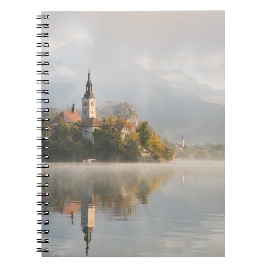 Foggy sunrise Lake Bled notebook Notitieboek (Voorkant)