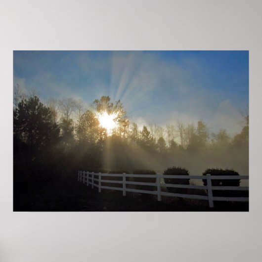Foggy Sunrise Poster (Voorkant)