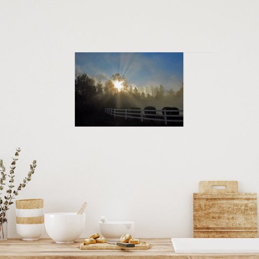 Foggy Sunrise Poster (Keuken)