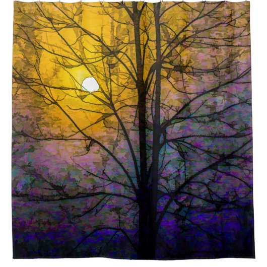 Foggy Sunset Douchegordijn (Voorkant)