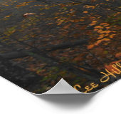 Foggy Trail in Late Autumn Forest Poster (Hoek)